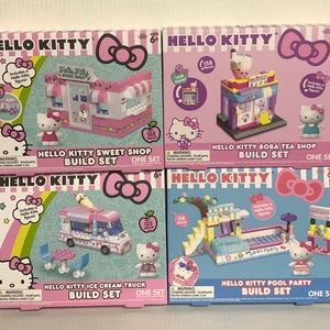 Hello Kitty Construction Set - Ice Cream Shop, Boba Tea, Sweet Shop, Pool Party